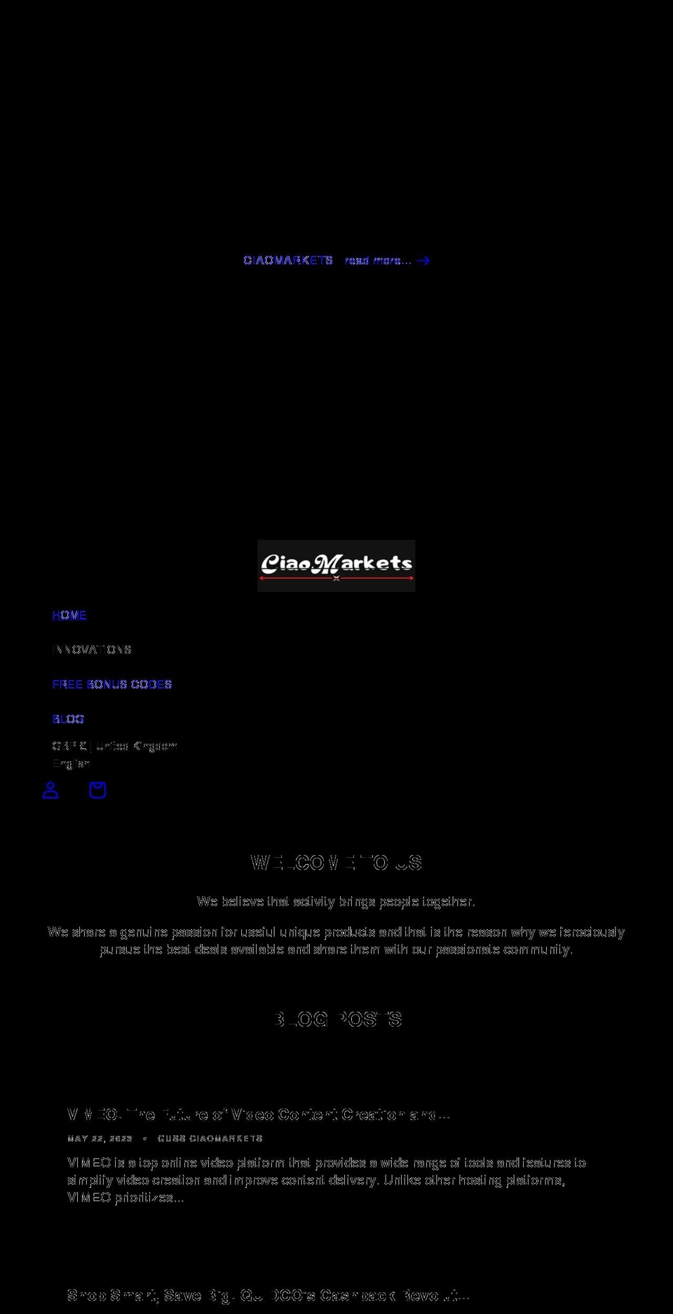 ciaomarkets.com shopify website screenshot