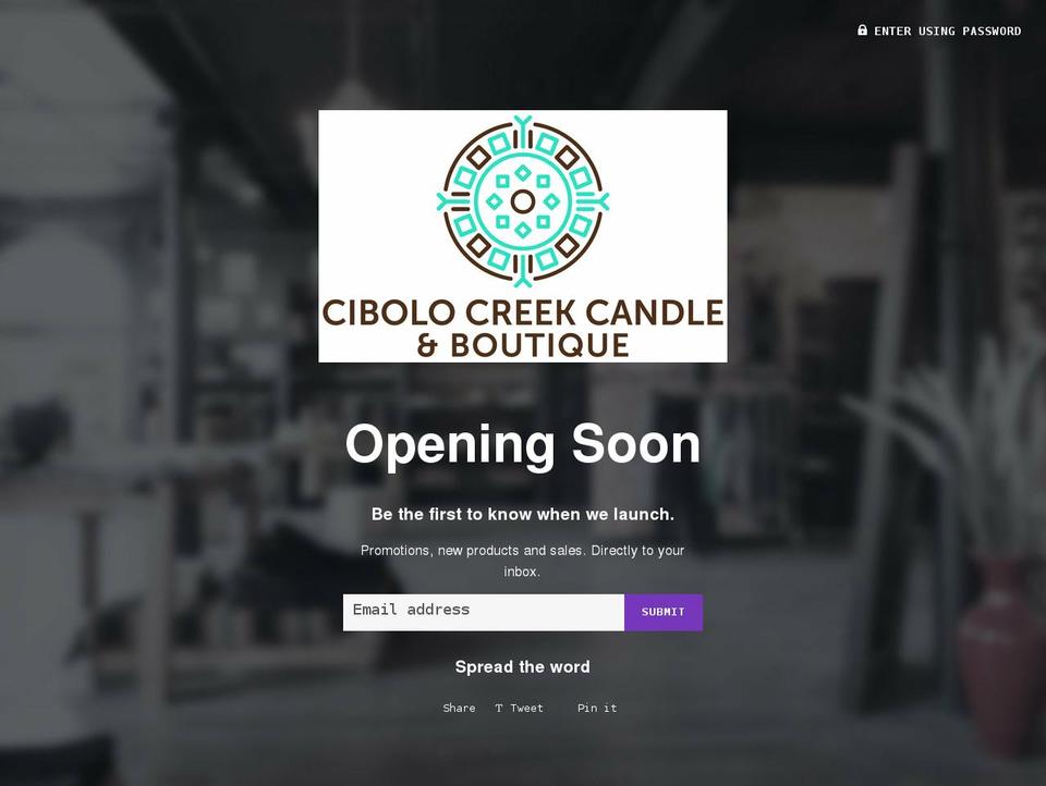 cibolocreekcandle.com shopify website screenshot