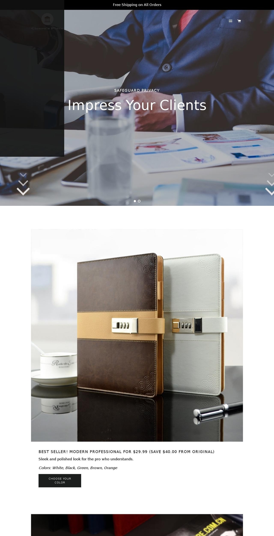 cicerosplace.com — Shopify storefront screenshot