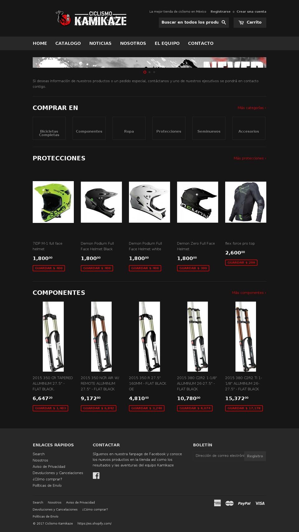 ciclismokamikaze.com shopify website screenshot