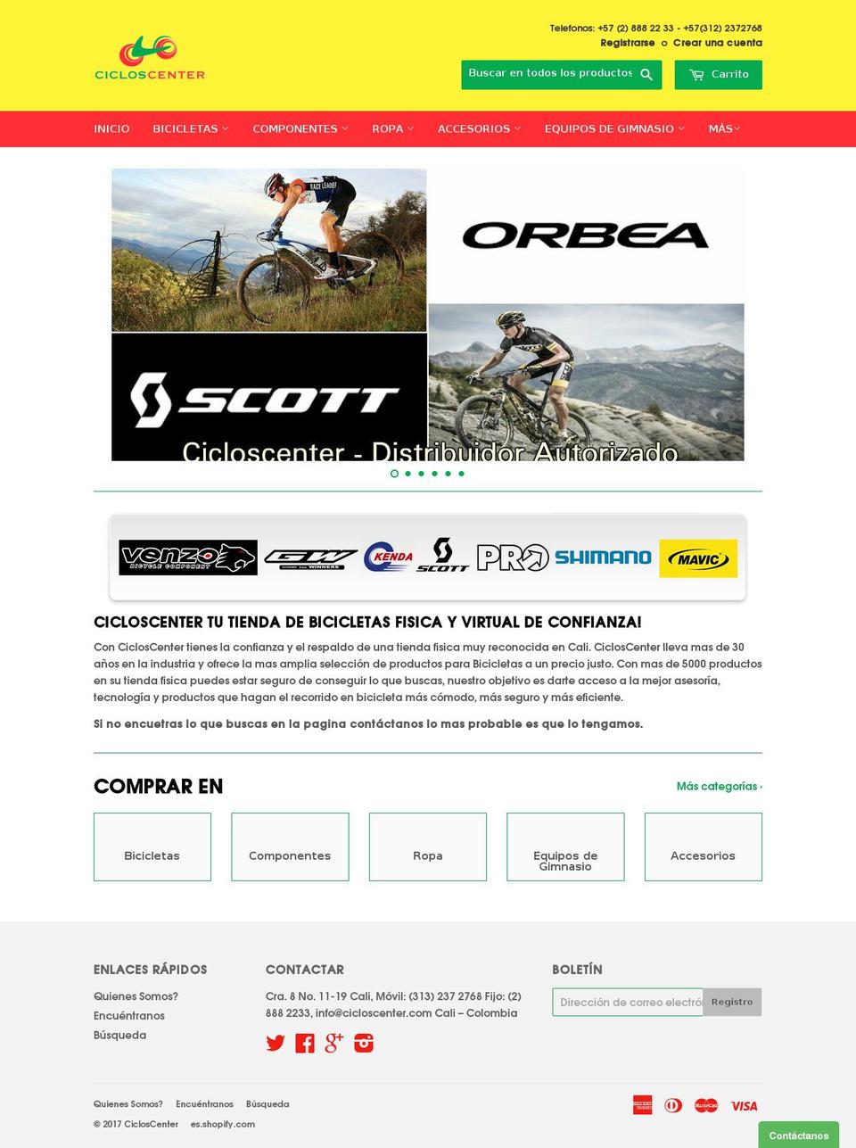 cicloscenter.com shopify website screenshot