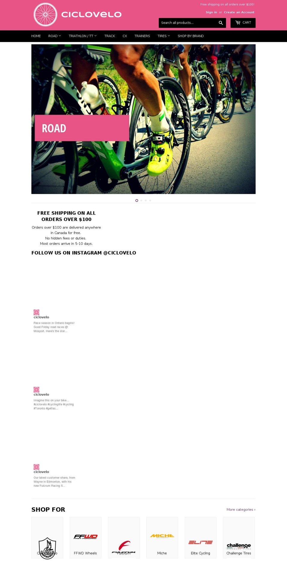 ciclovelo.com — Shopify storefront screenshot