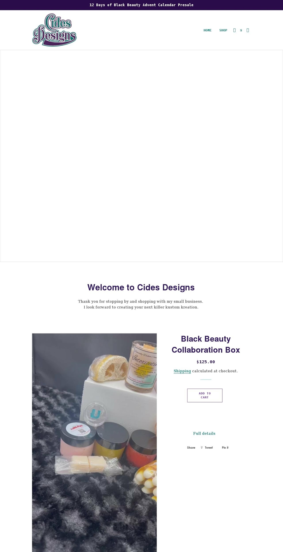 cidesdesigns.com shopify website screenshot
