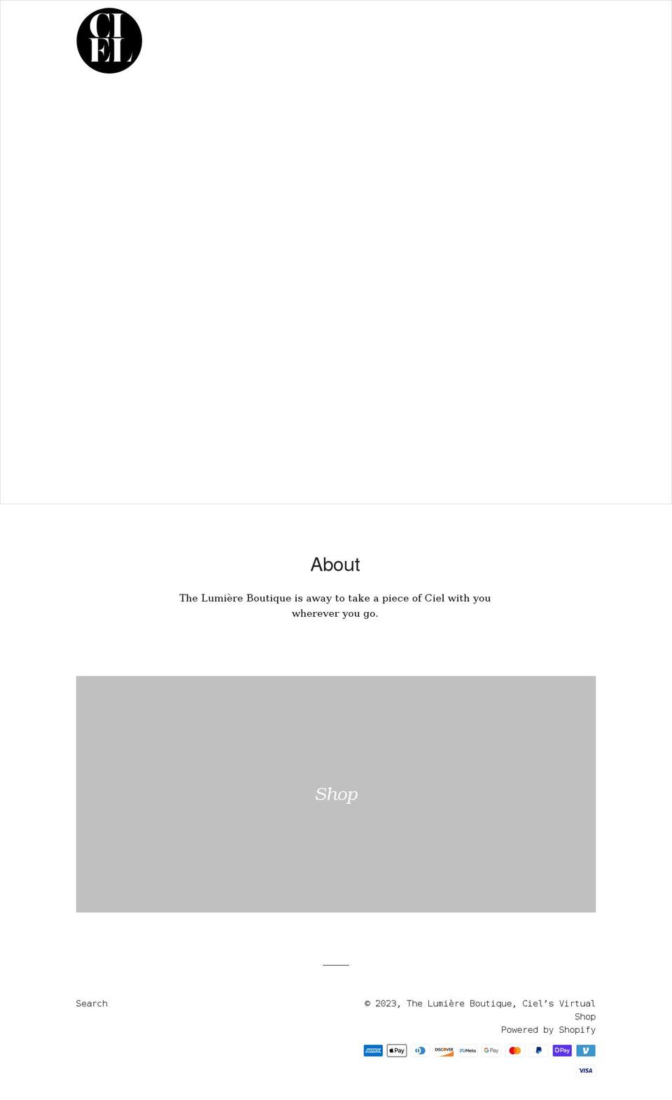 ciel-creative-space.myshopify.com shopify website screenshot