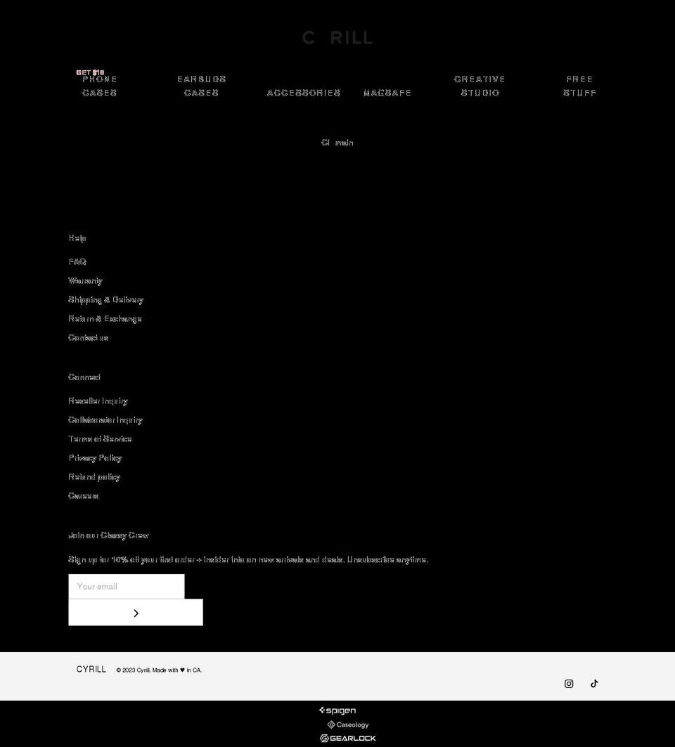 cielbycyrill.com — Shopify storefront screenshot