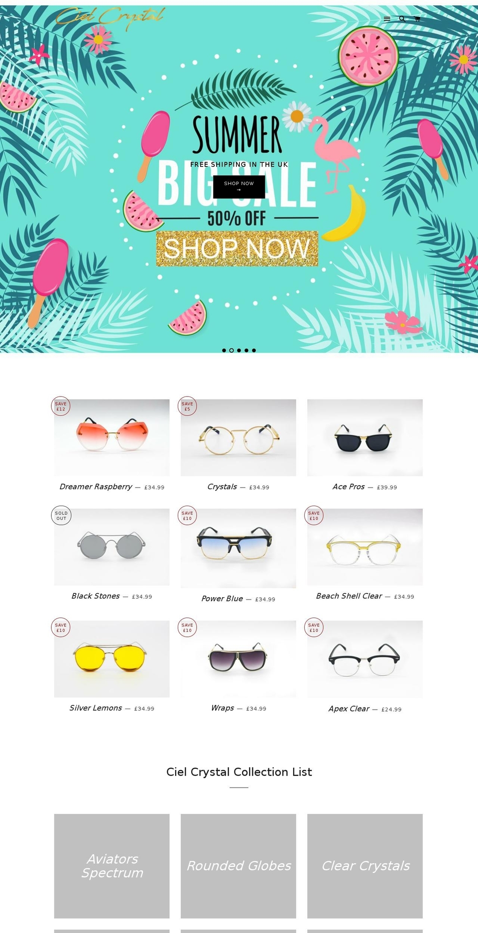 cielcrystal.com — Shopify storefront screenshot