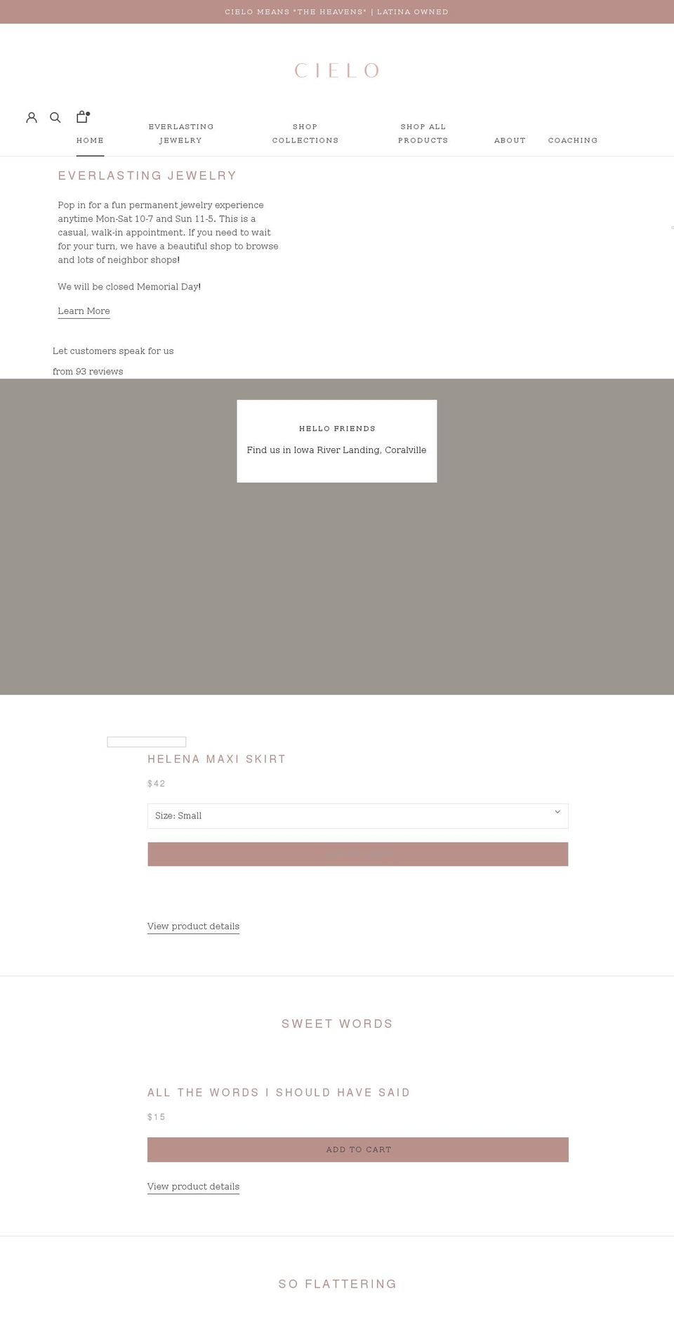 cielogoods.com shopify website screenshot