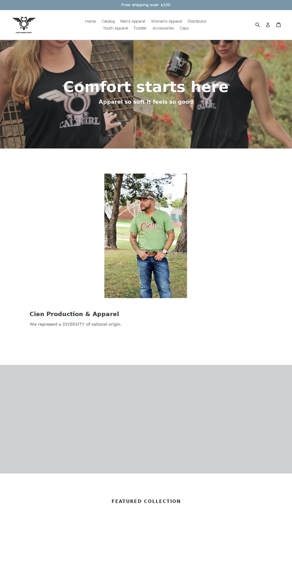 cienproduction.com — Shopify storefront screenshot