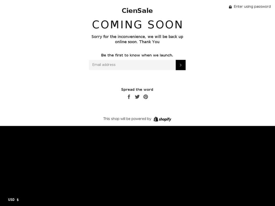 ciensale.com shopify website screenshot