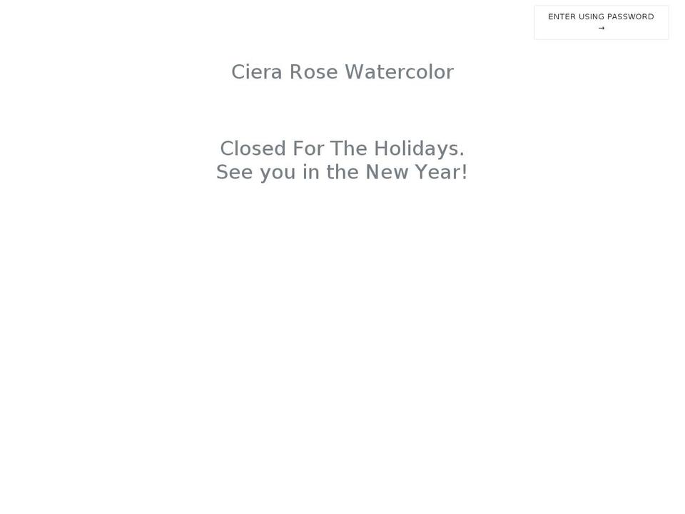 cierarose.com shopify website screenshot