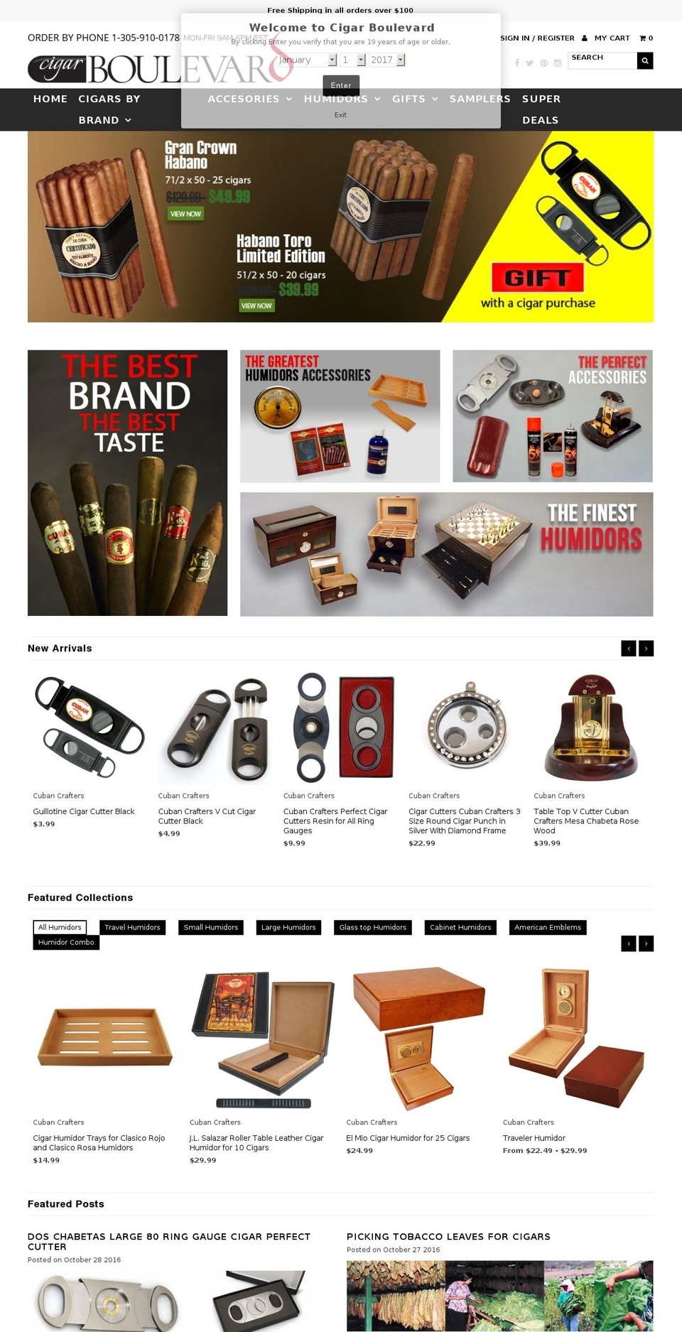 cigarboulevard.com shopify website screenshot