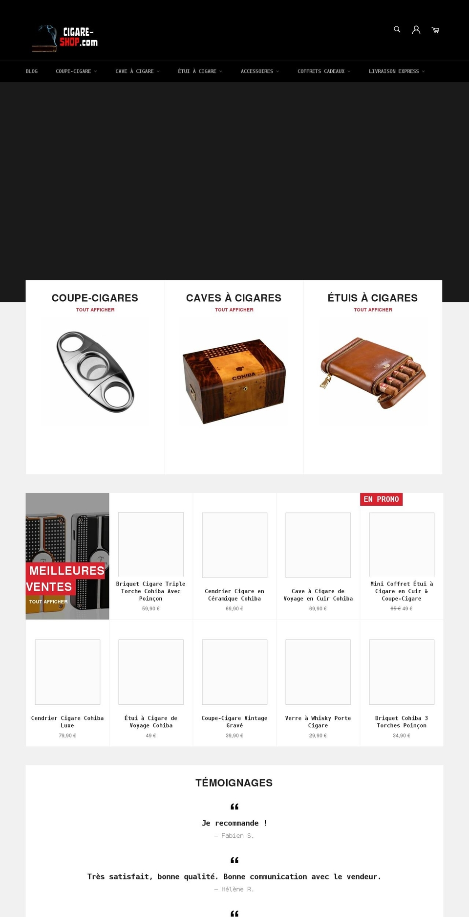 cigare-shop.com shopify website screenshot