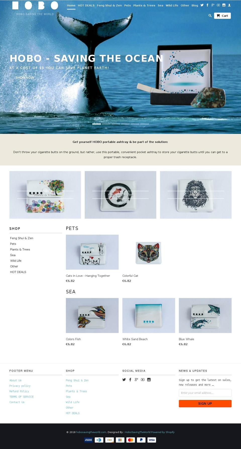 HOBO Shopify theme site example cigarettebutthobo.com