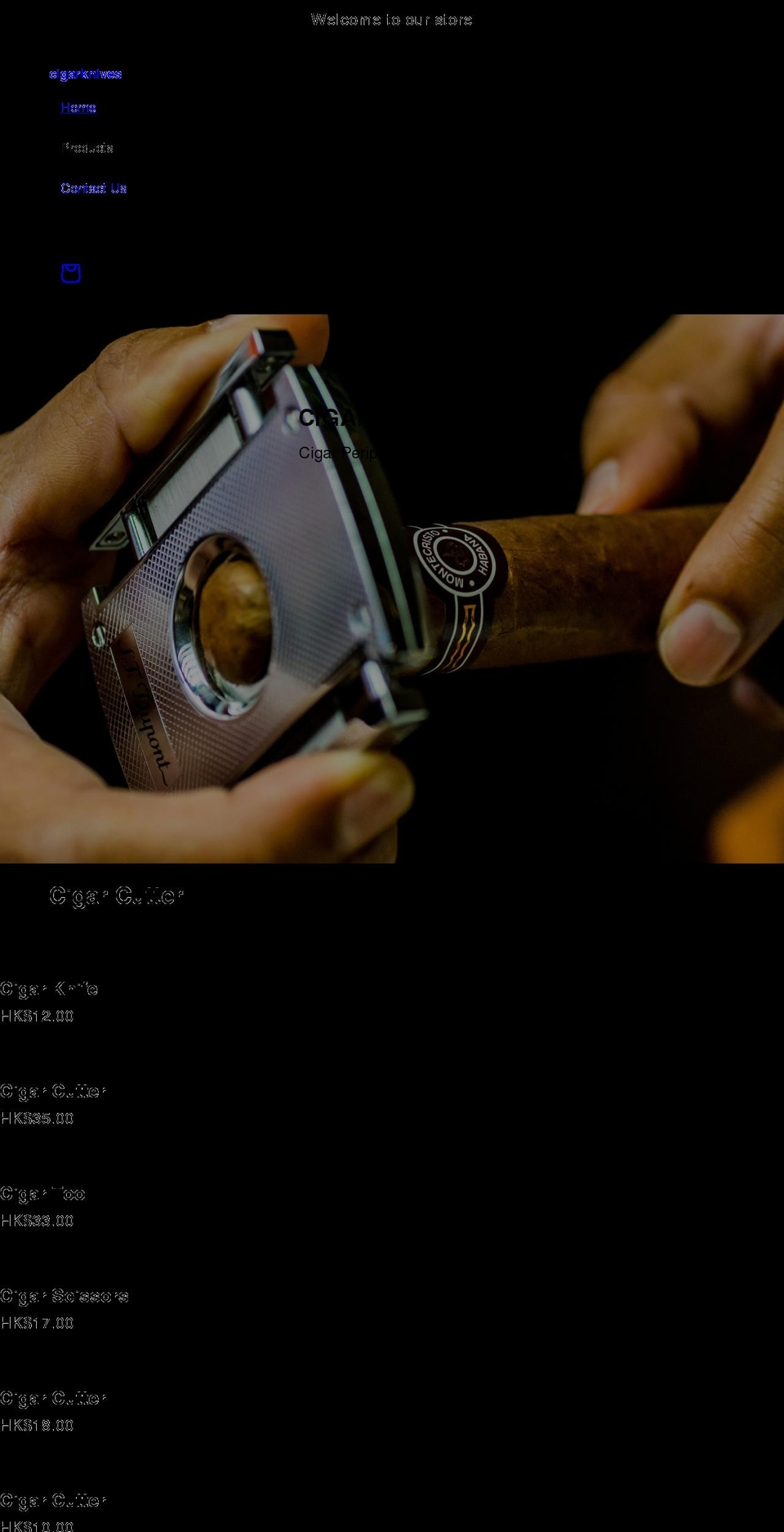 cigarknives.com shopify website screenshot