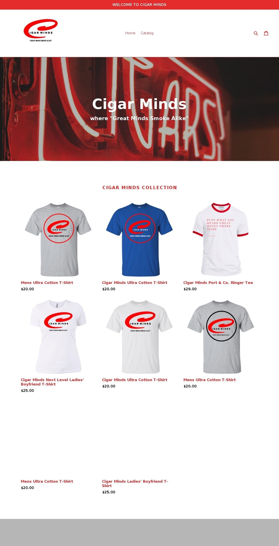 cigarminds.com — Shopify storefront screenshot