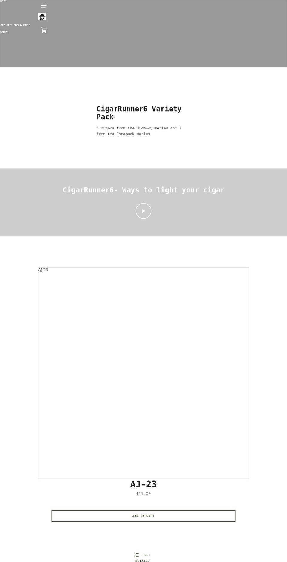 cigarrunner6.com shopify website screenshot