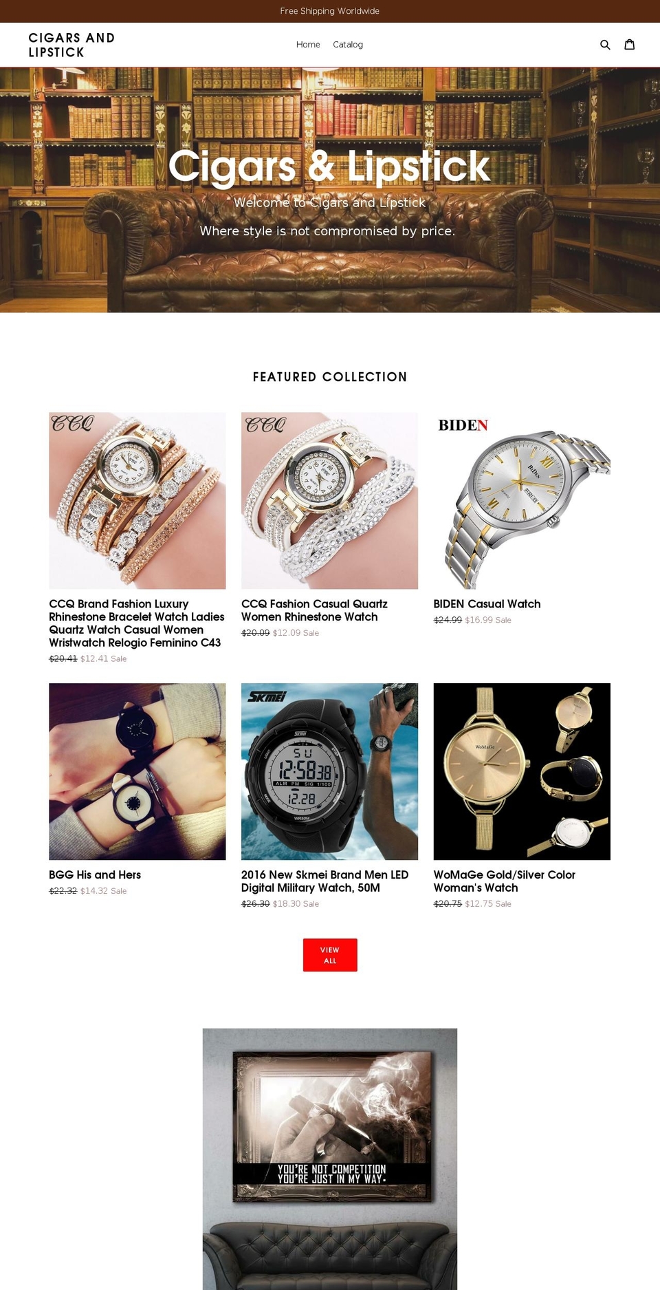 cigarsandlipstick.com — Shopify storefront screenshot