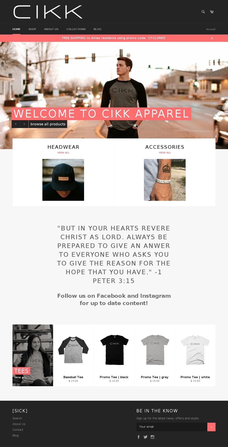cikkapparel.com shopify website screenshot