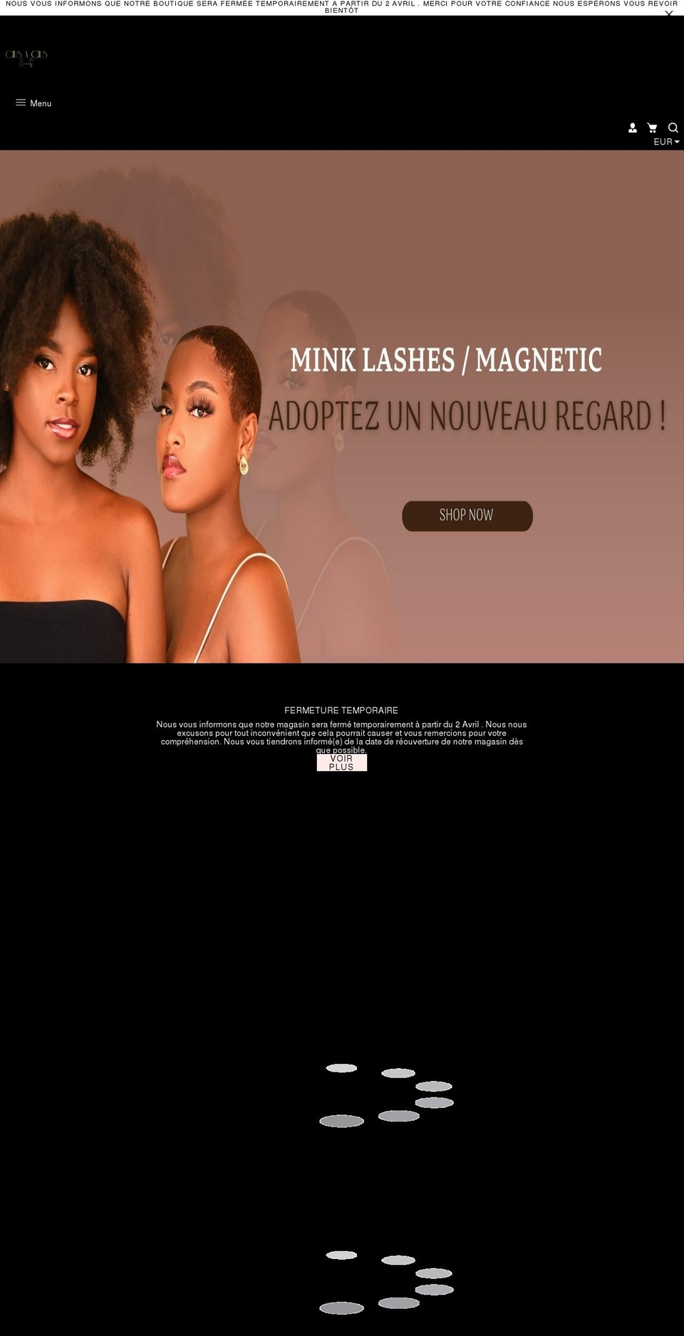 Beaux Shopify theme site example cilsacilsbeauty.com