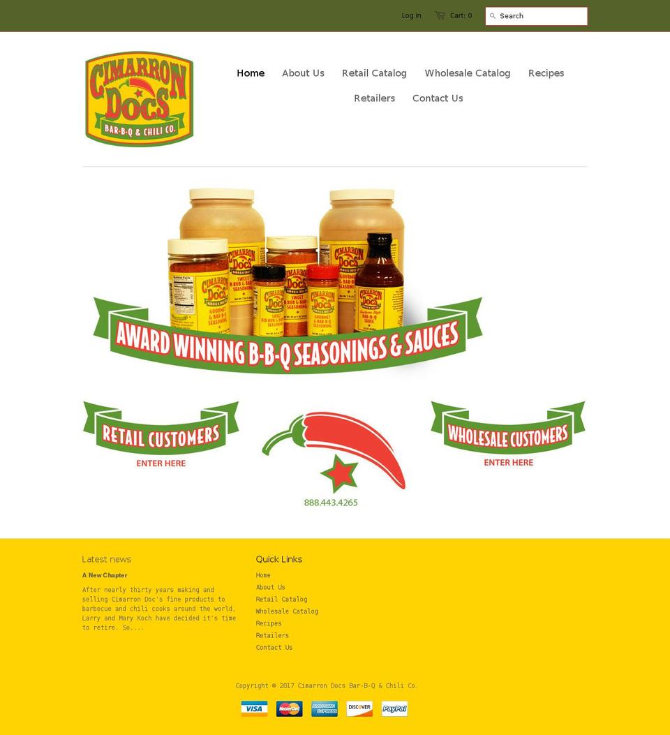cimarrondoc.com shopify website screenshot