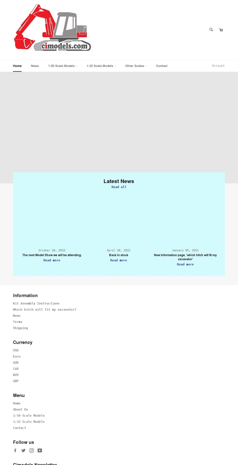 cimodels.com shopify website screenshot