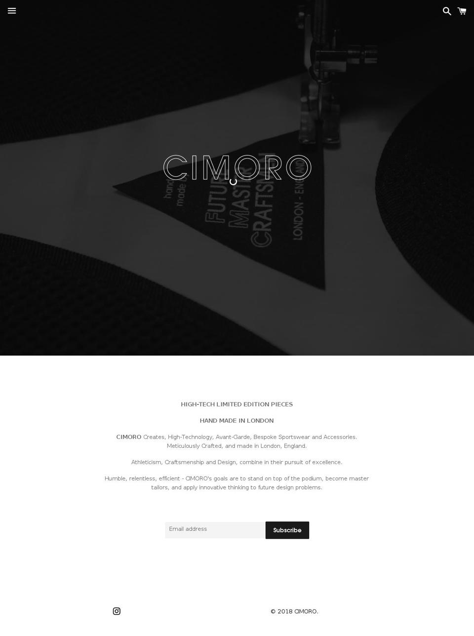 cimoro.com shopify website screenshot