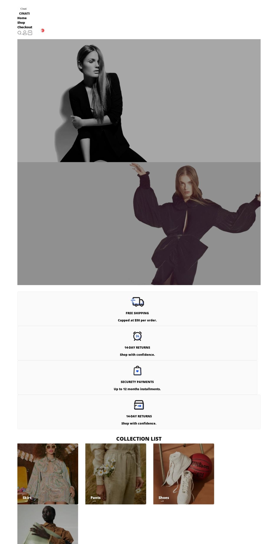 cinati.net shopify website screenshot