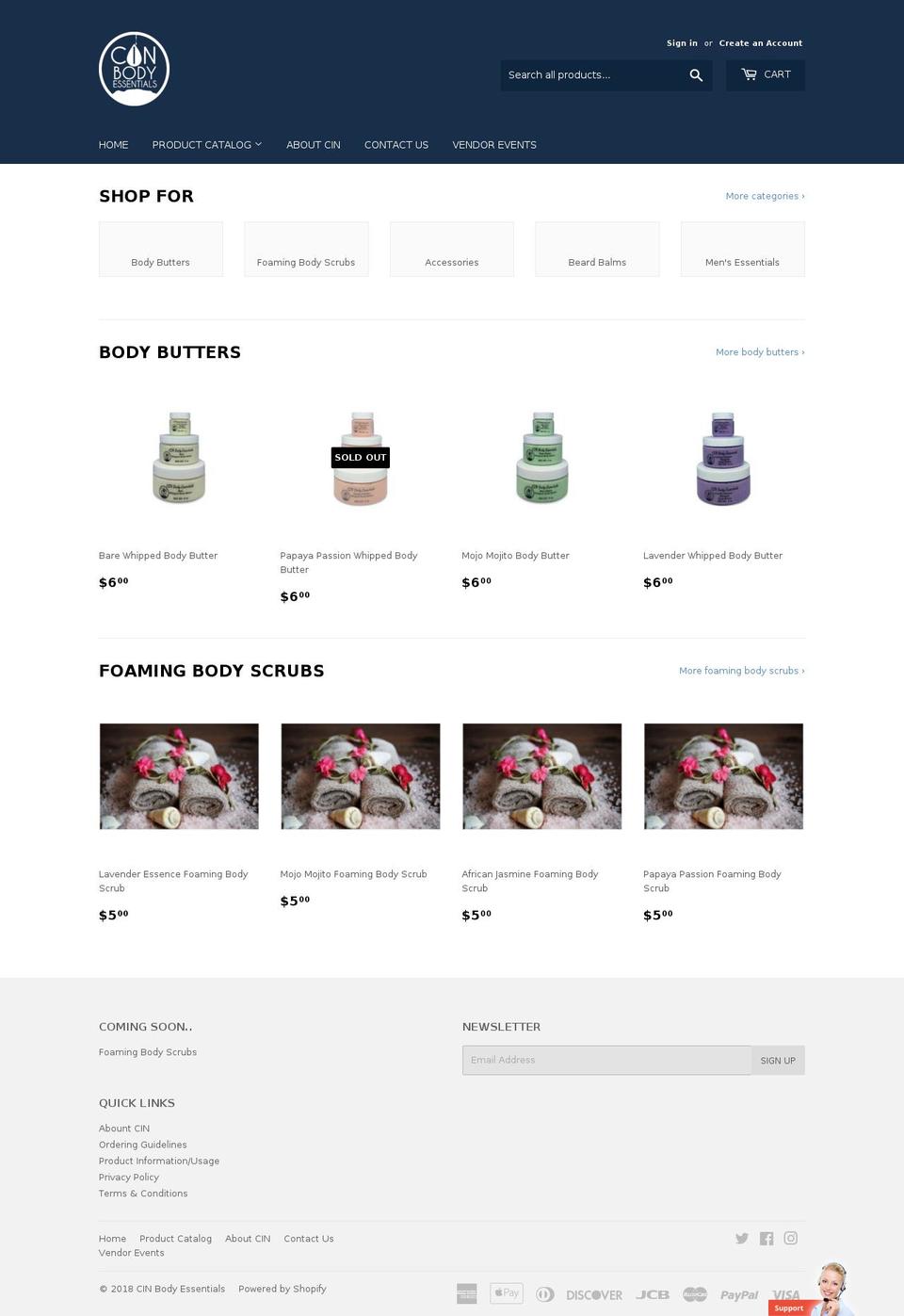 cinbodyessentials.com — Shopify storefront screenshot