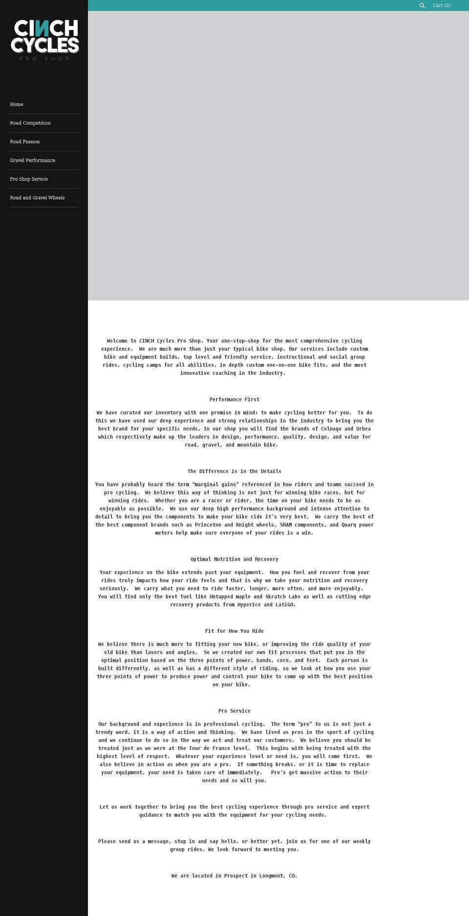 cinchcycles.com shopify website screenshot