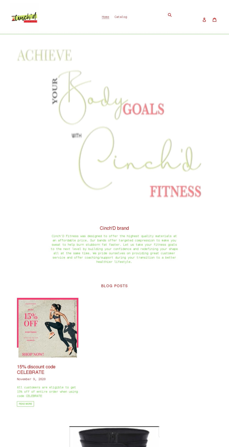 cinchdfitness.com shopify website screenshot