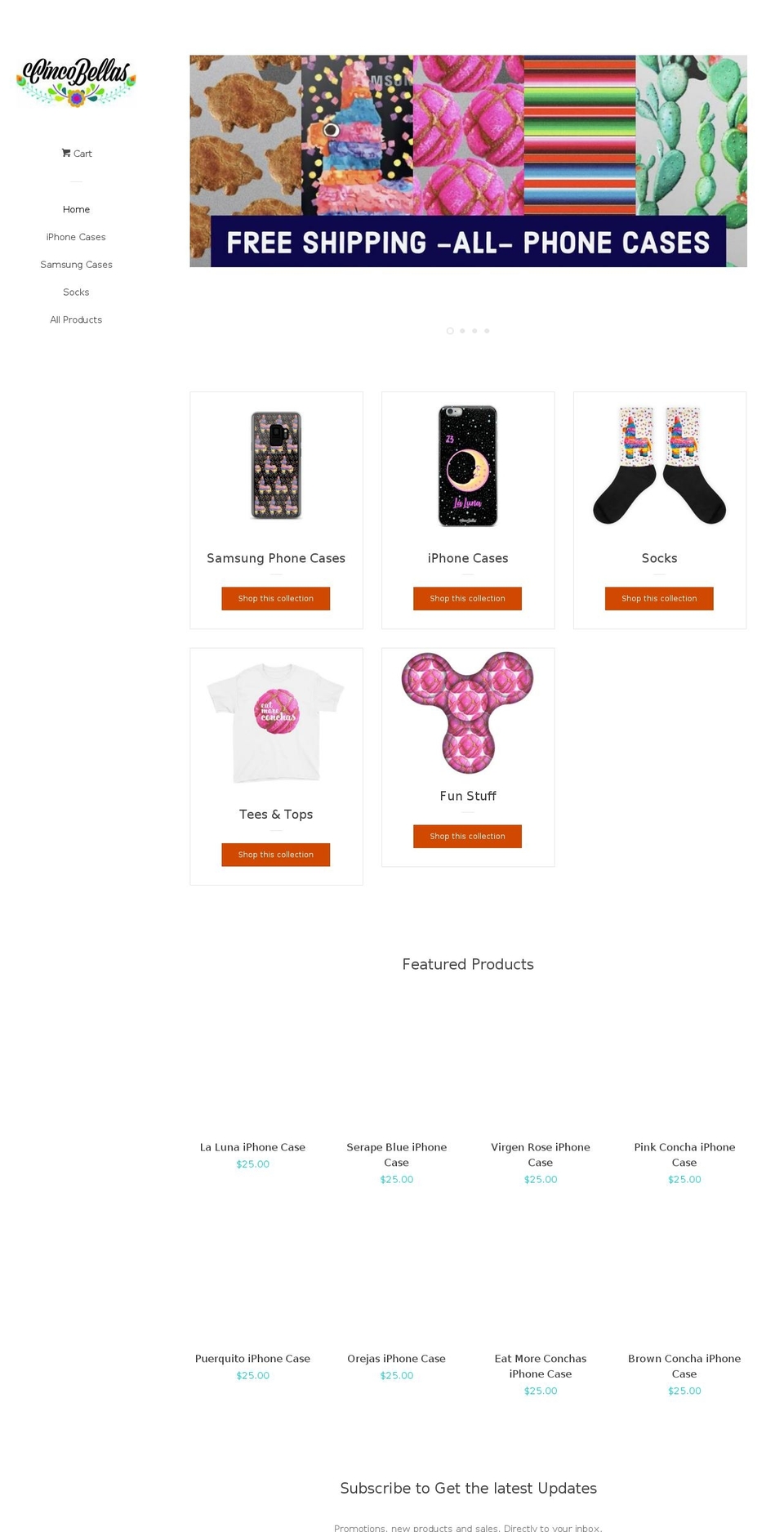 cincobellas.com — Shopify storefront screenshot
