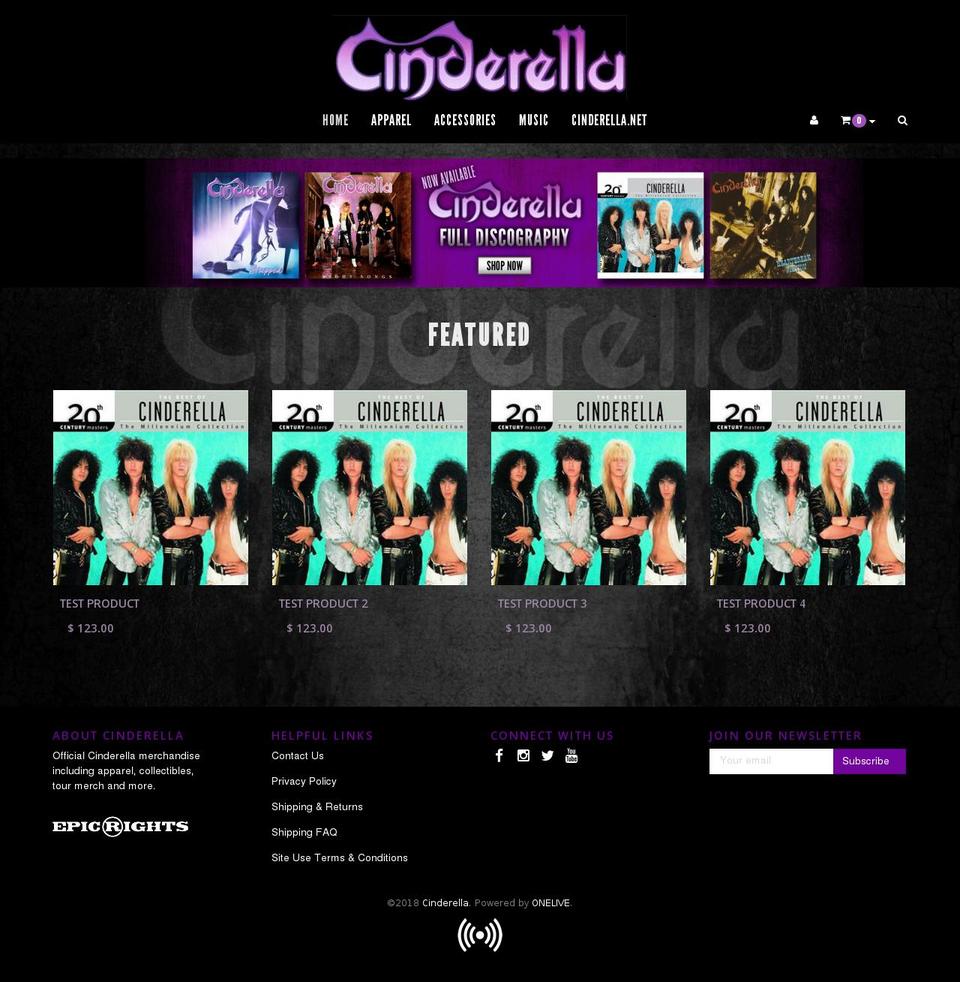 cinderellaofficialstore.com — Shopify storefront screenshot