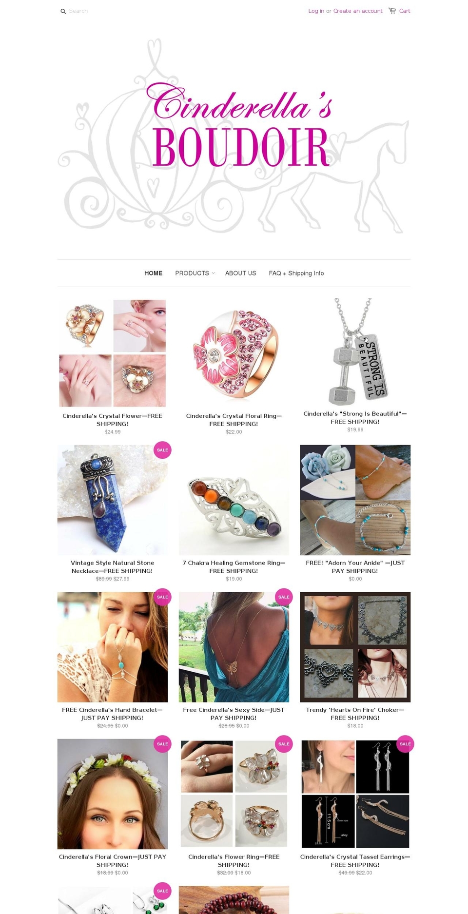 cinderellasboudoir.com shopify website screenshot