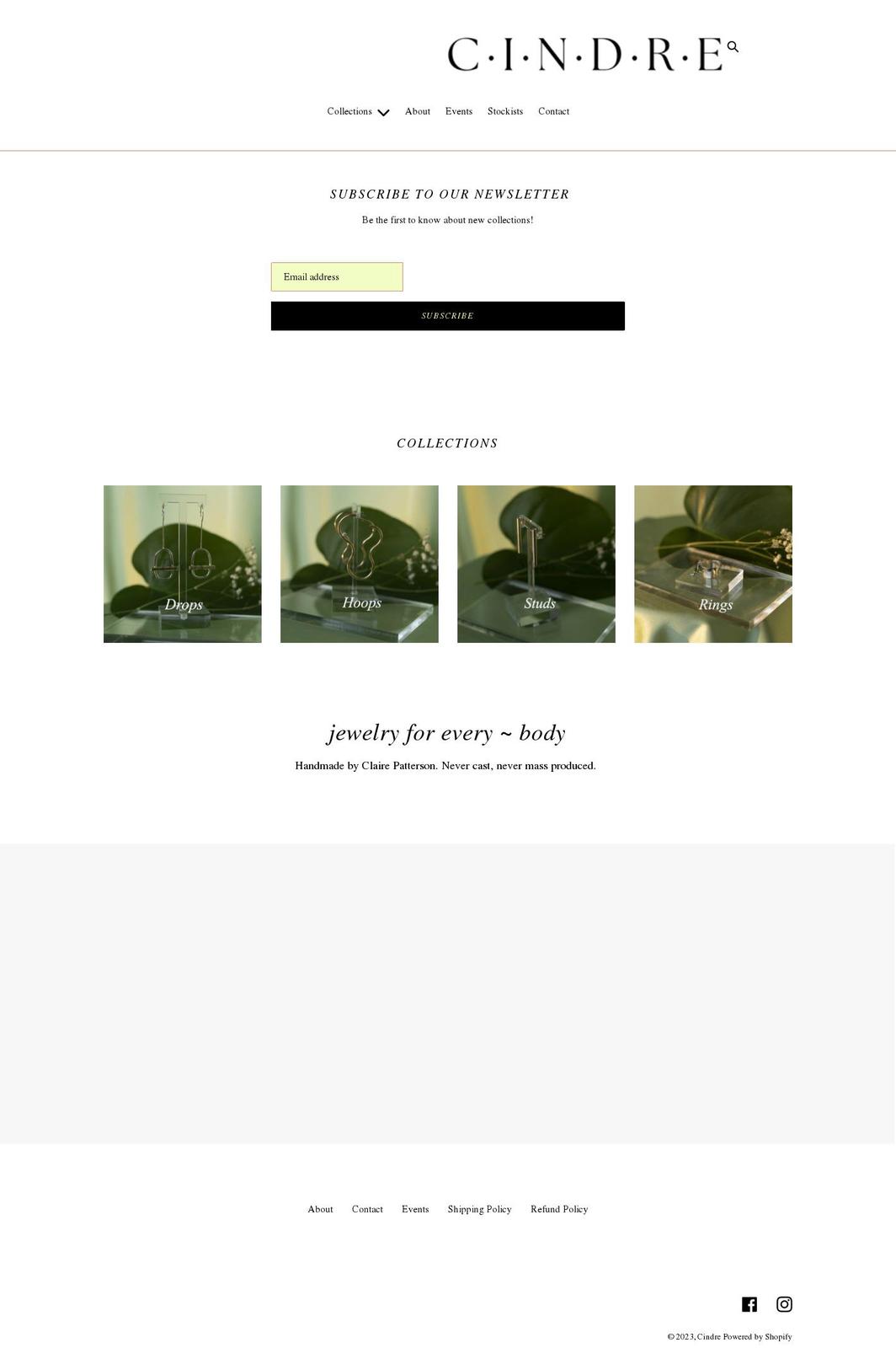 cindre.shop shopify website screenshot