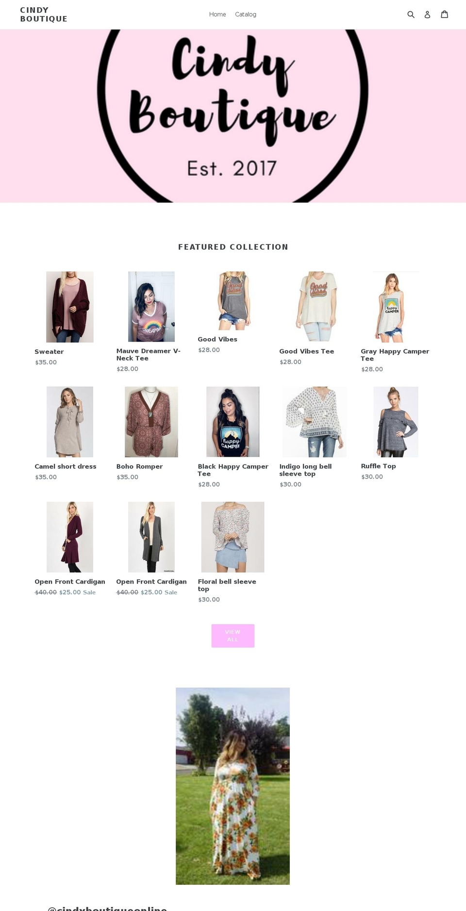 cindyboutique.com shopify website screenshot