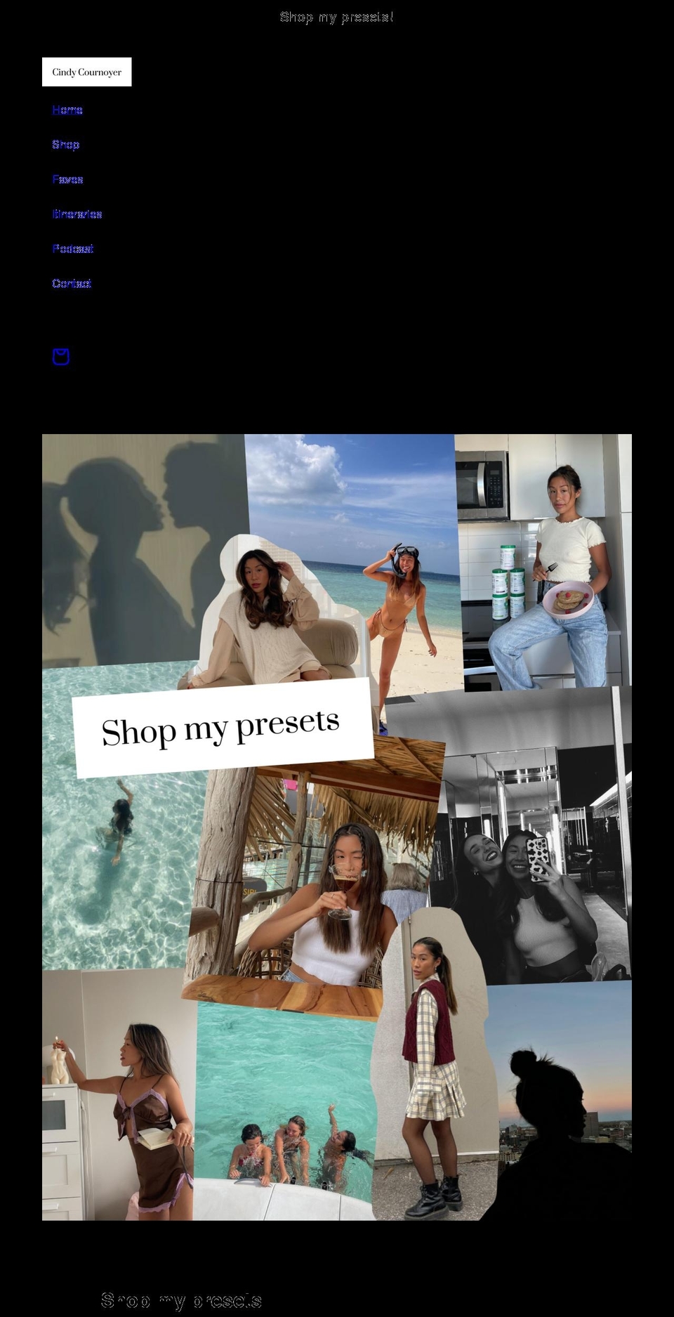 cindycournoyer.com shopify website screenshot