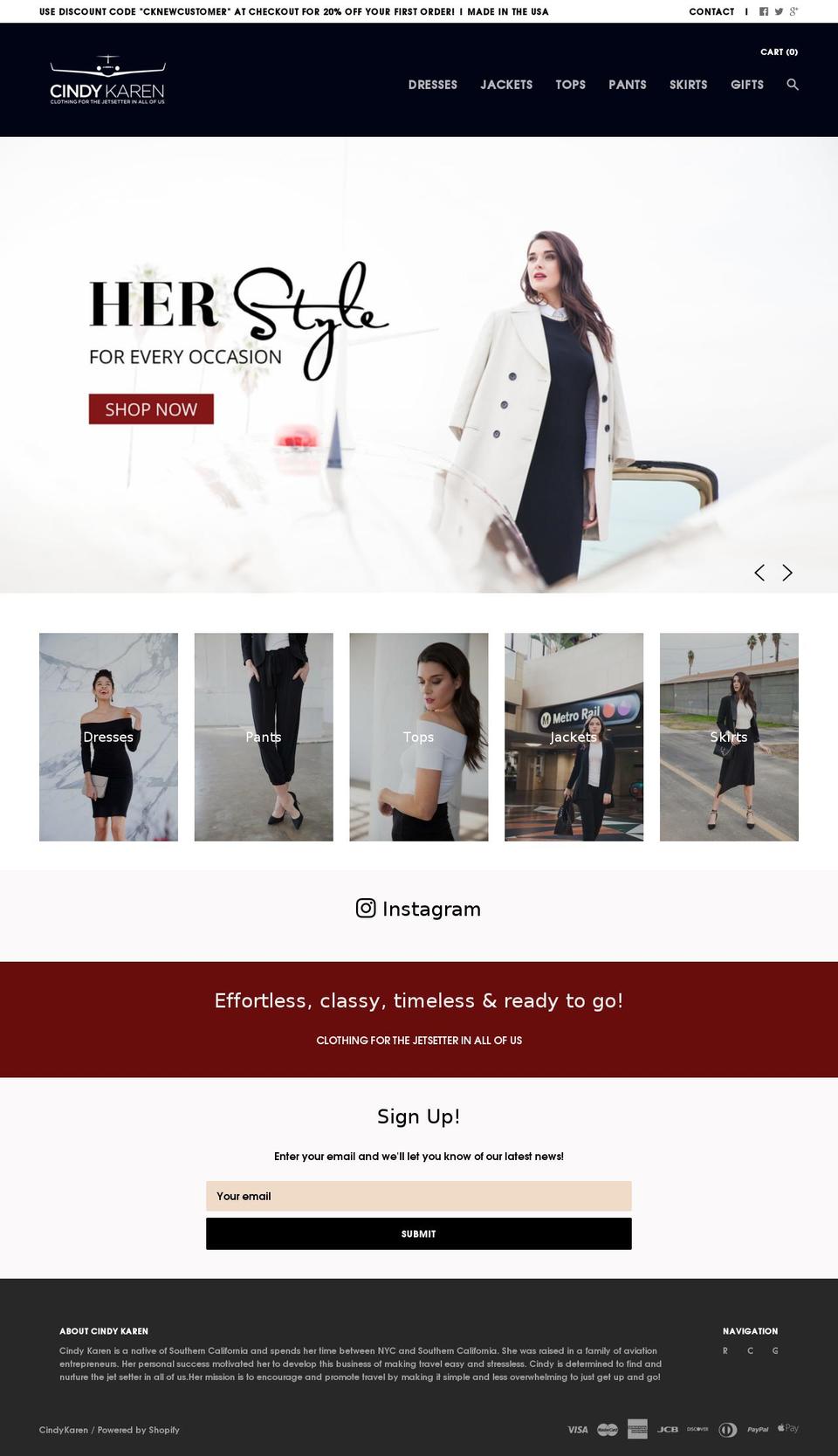 cindykaren.com shopify website screenshot