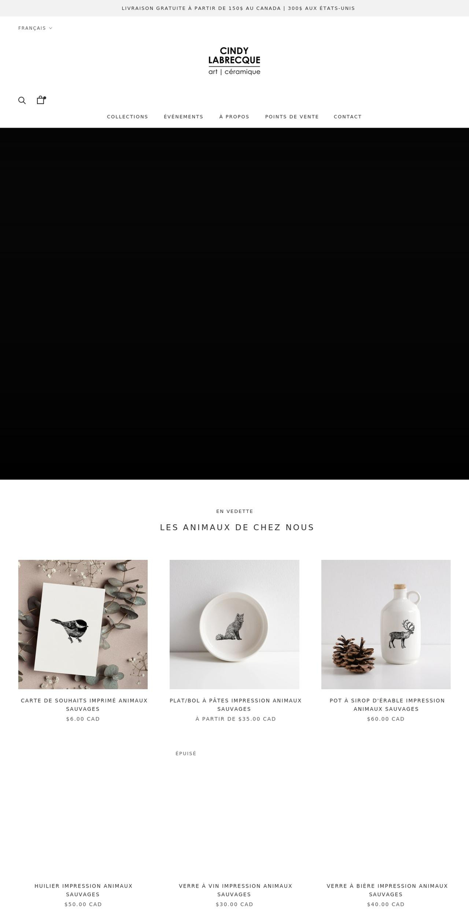 cindylabrecque.com shopify website screenshot