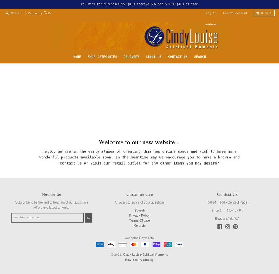 cindylouise.com.au shopify website screenshot