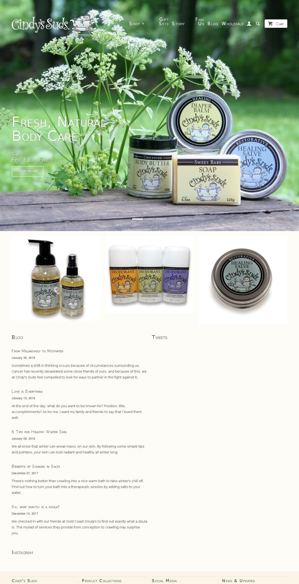 cindysuds.com — Shopify storefront screenshot