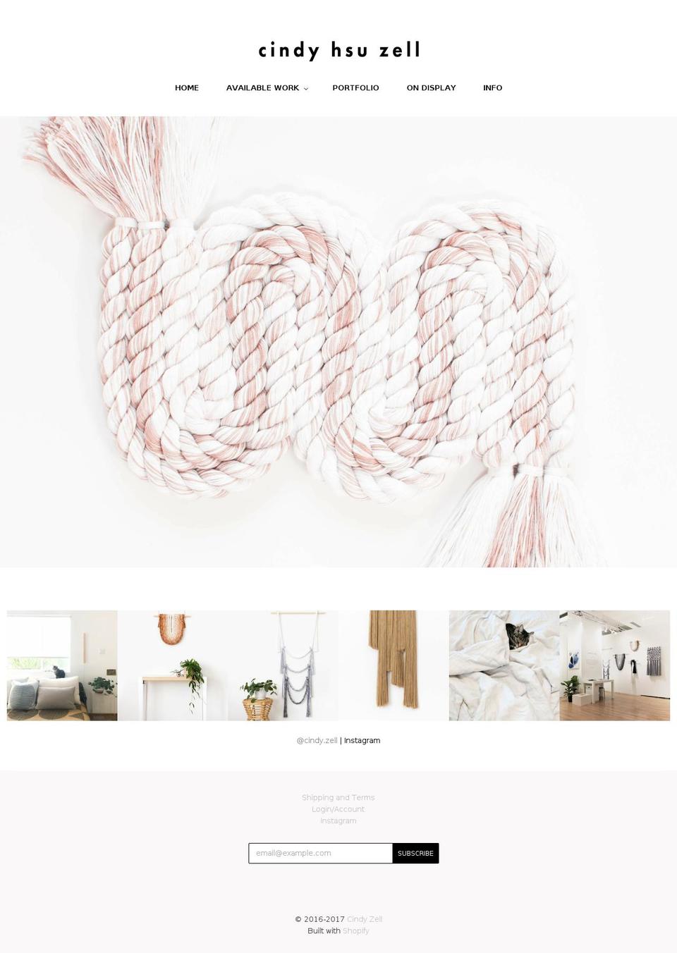 Baseline Shopify theme site example cindyzell.com