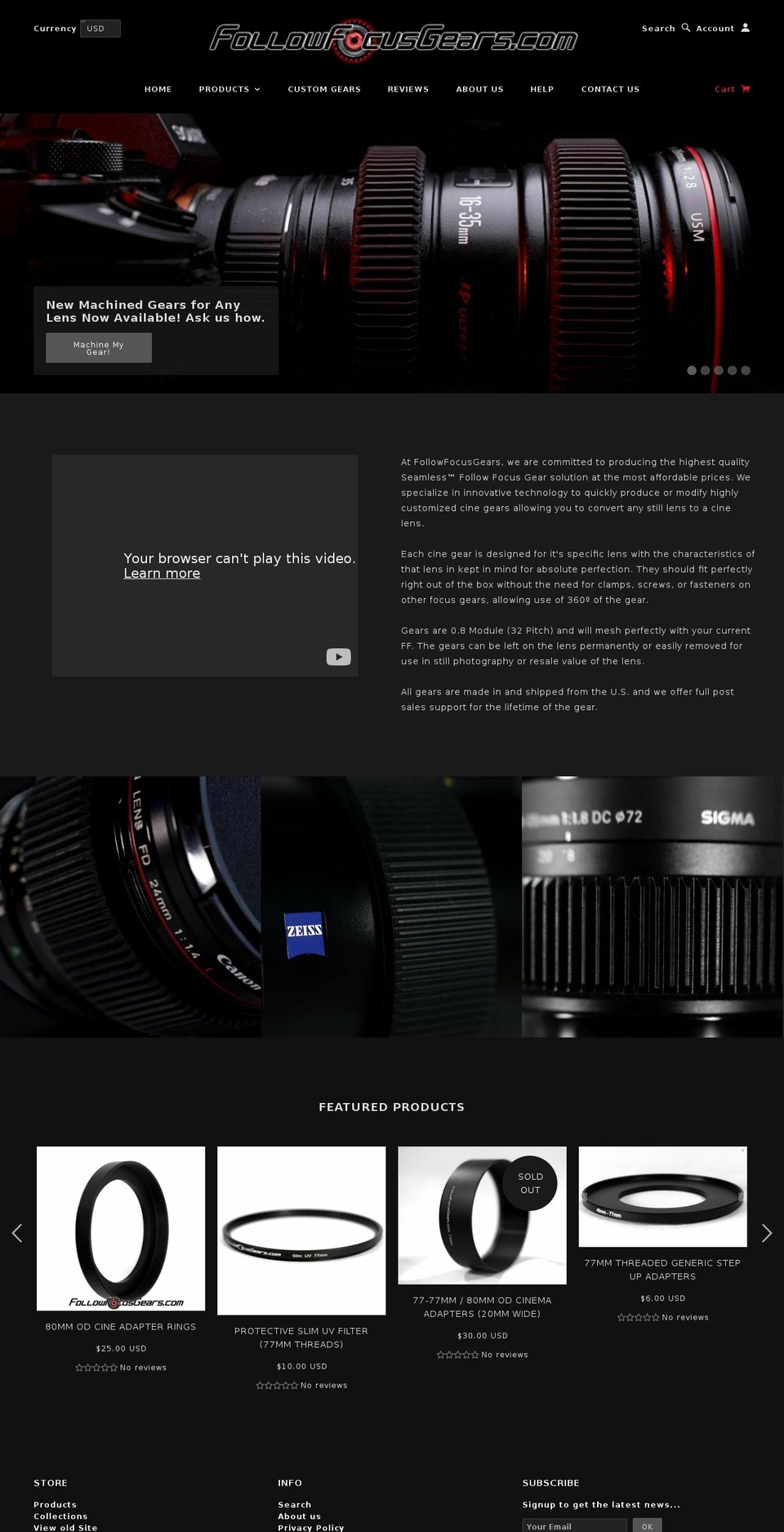 cine-gears.com — Shopify storefront screenshot