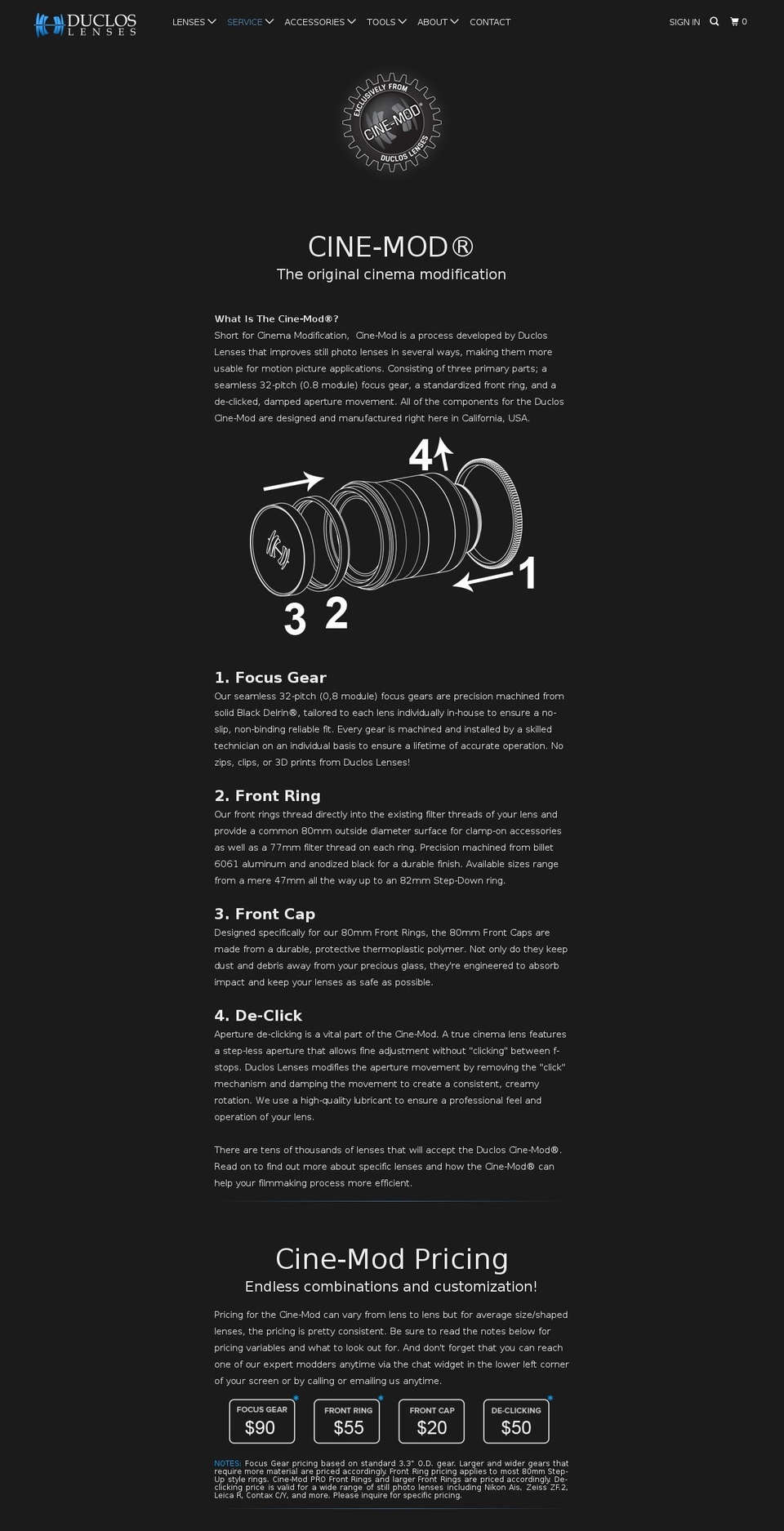 cine-mod.com shopify website screenshot