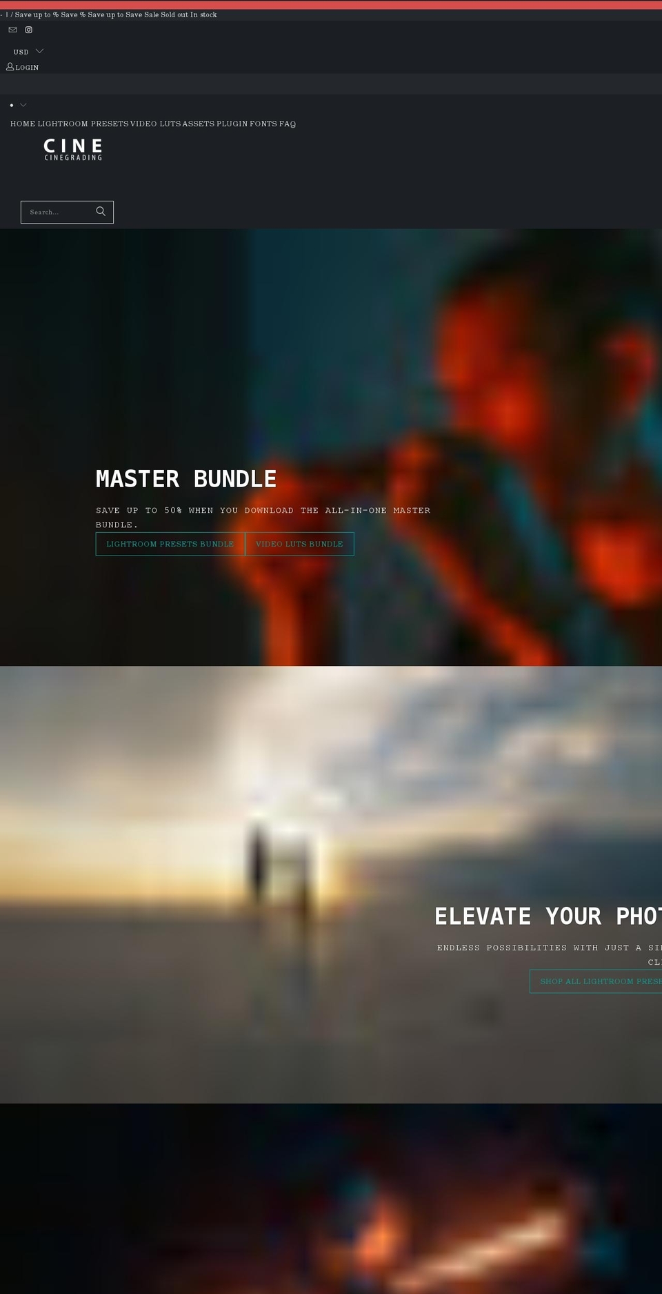 cinegrading.com shopify website screenshot