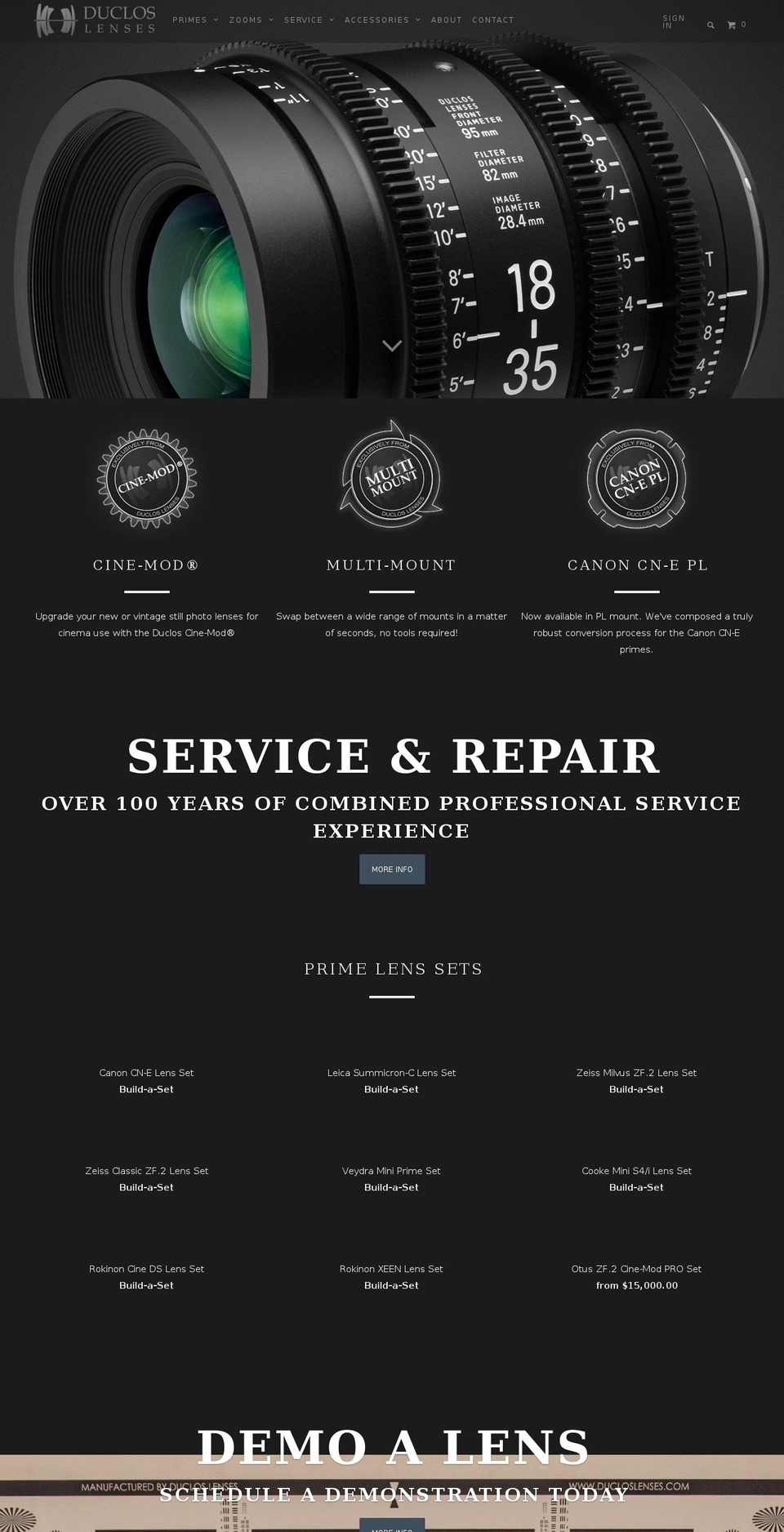 cinelens.com shopify website screenshot