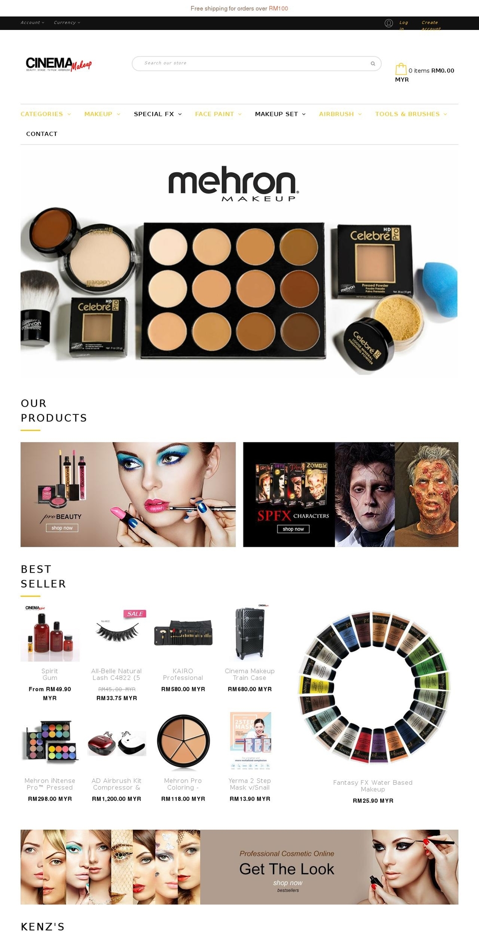 home1 Shopify theme site example cinemamakeup2u.com