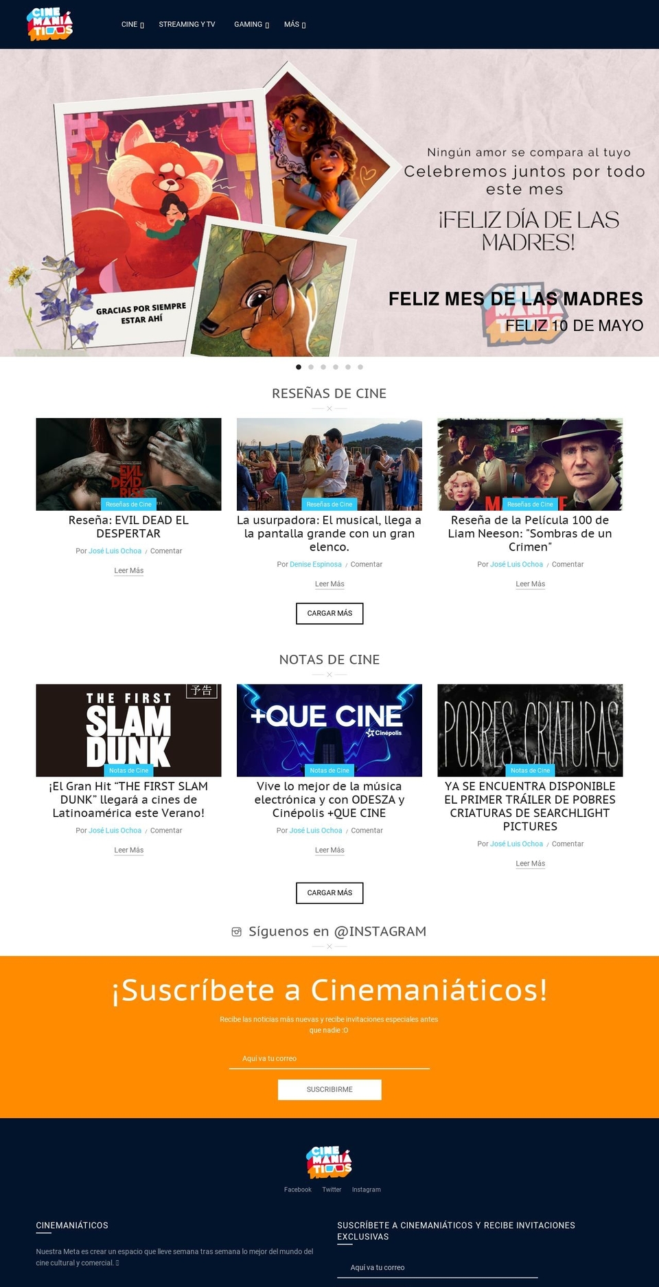 cinemaniaticos.com shopify website screenshot