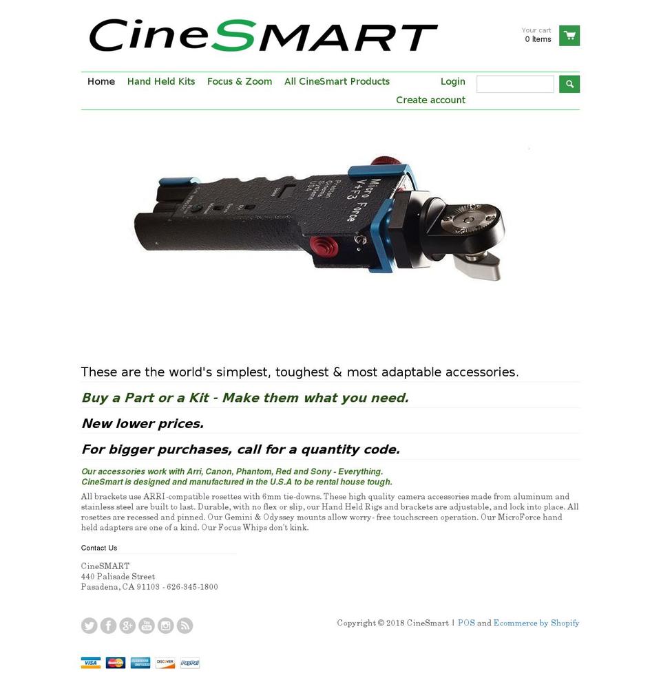 cinesmart.com shopify website screenshot