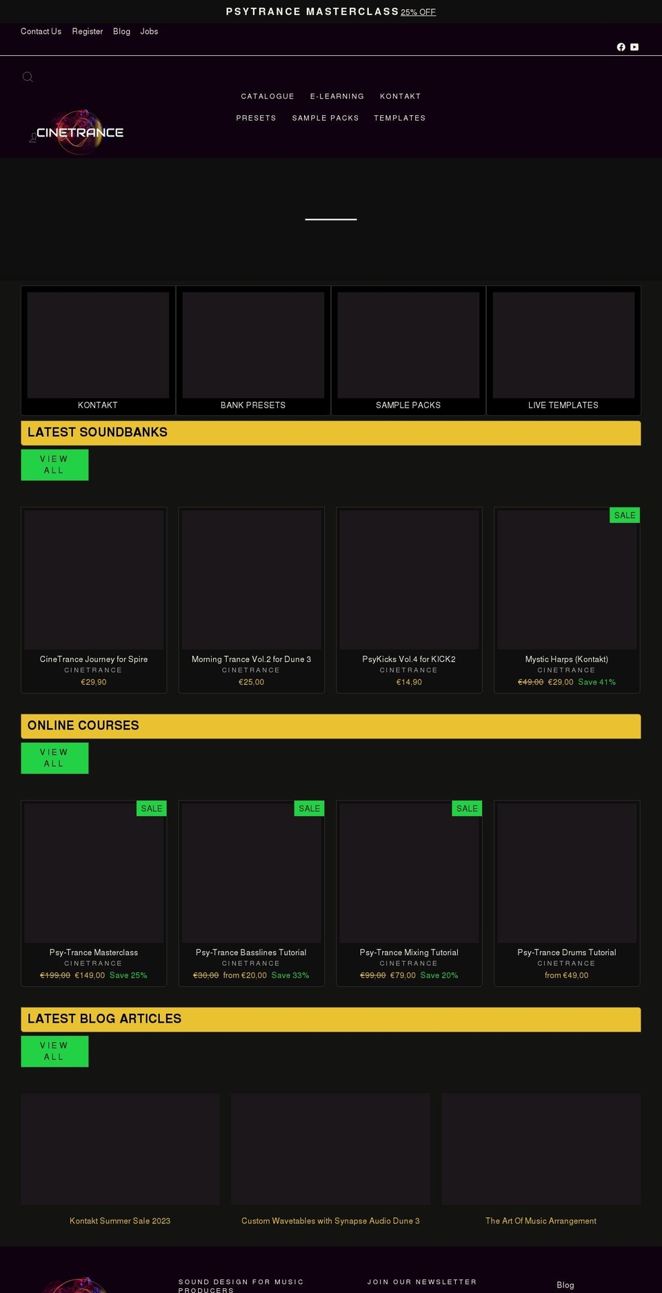 cinetrance-records.com shopify website screenshot