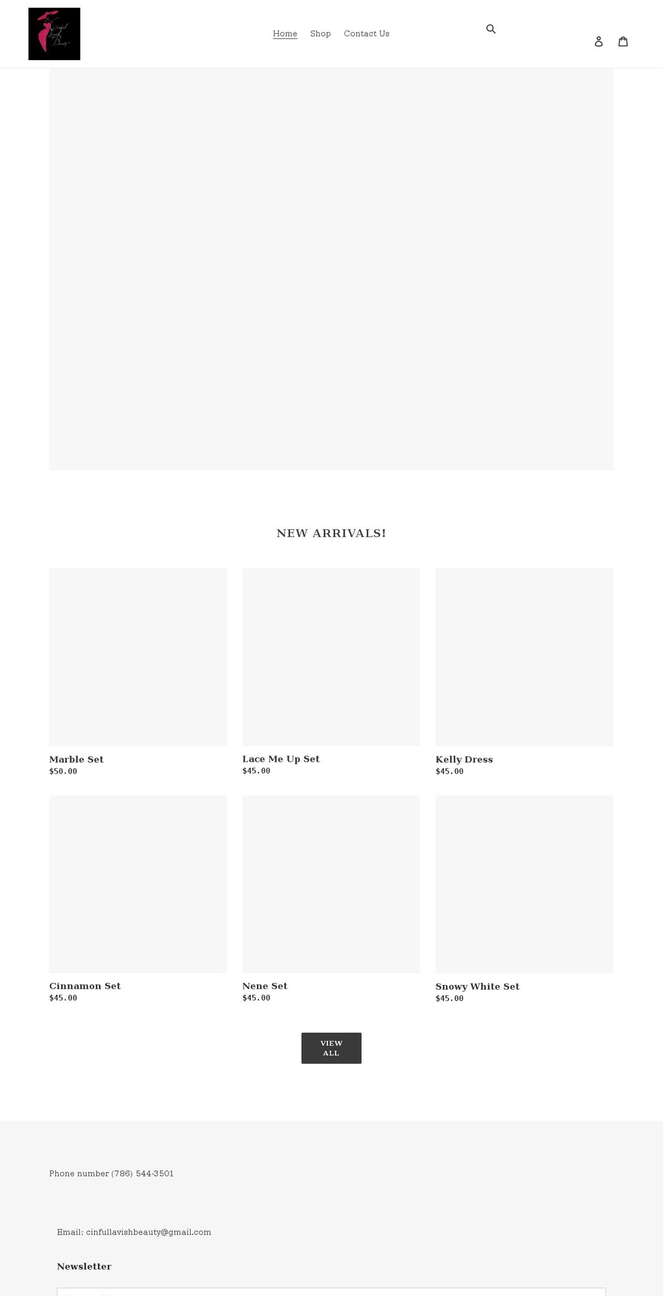 cinfullavishbeauty.com shopify website screenshot